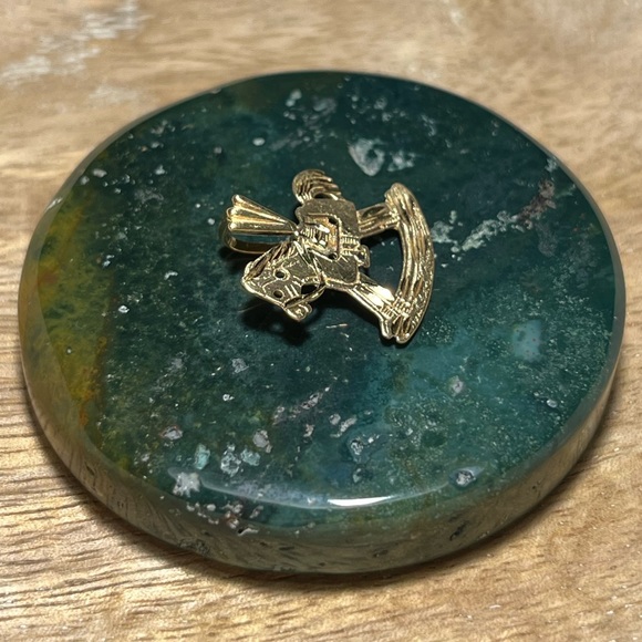 14K Solid Yellow Gold Small Toy Rocking Horse Charm Pendant - Picture 5 of 13